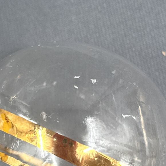 VTG Wine Decanter 15 Floral Hand Painted Romanian Crystal Gold Yellow MCM Carafe - Picture 12 of 16